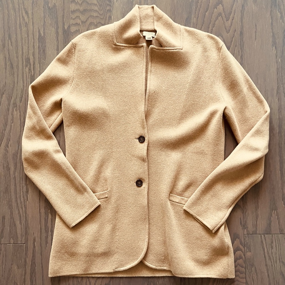 J. Crew Sweater Blazer in Camel